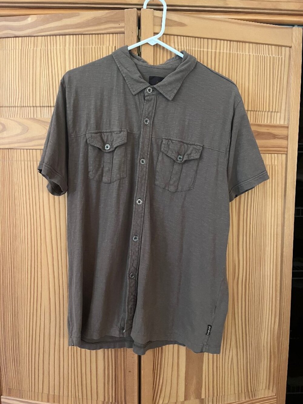 Super Soft Prana Short Sleeve Shirt - Brown - Men's Large